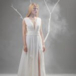 White chiffon dress